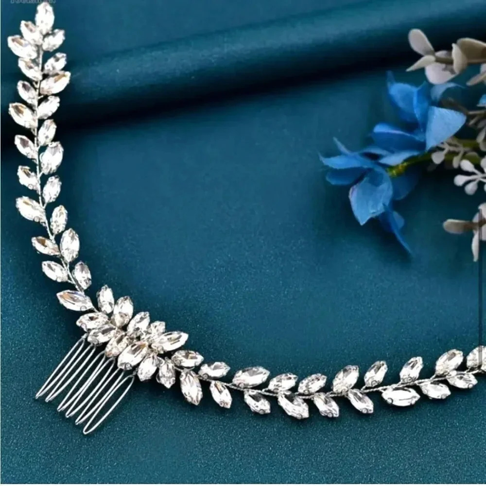 Luxury Bridal Crystal Hair Piece Comb - Picture 7 of 9